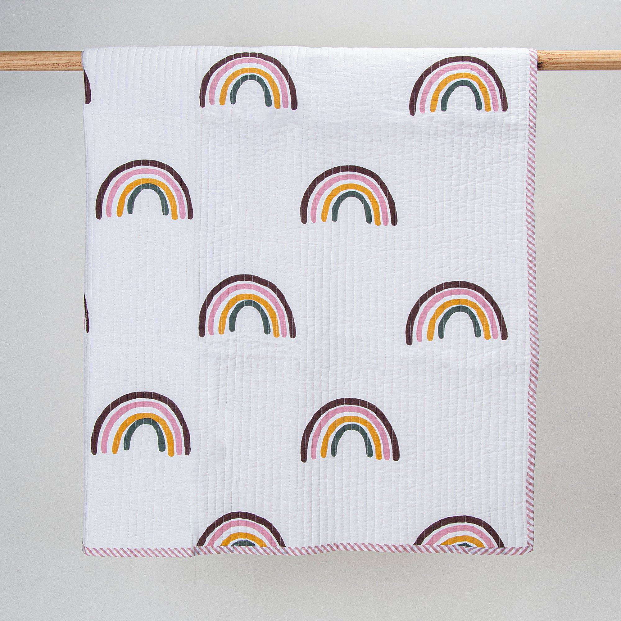 Softest Rainbow Organic Cotton Baby Quilt Blanket 134
